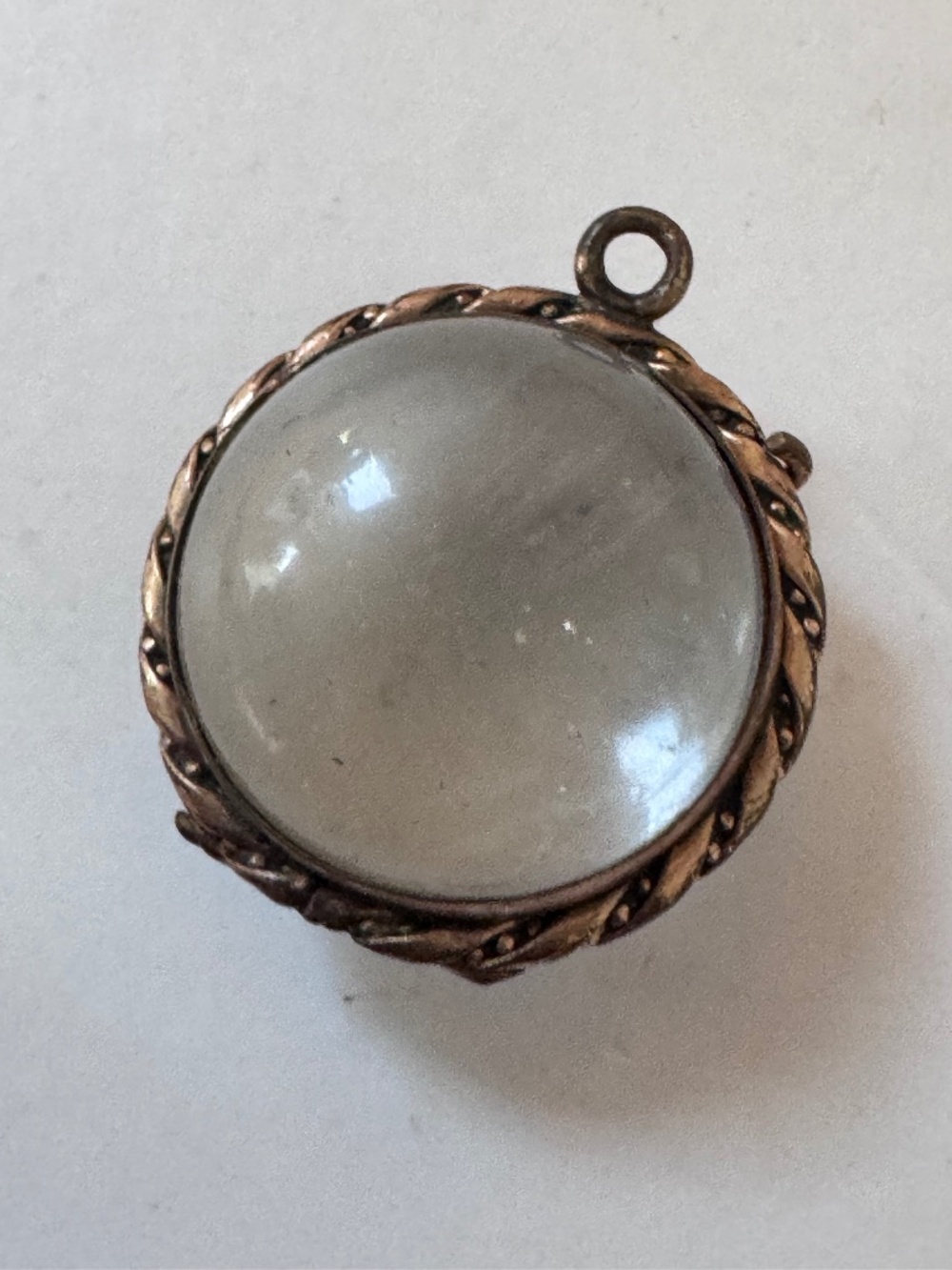 Antique Pools of Light Crystal Locket 9-10k gold tested
